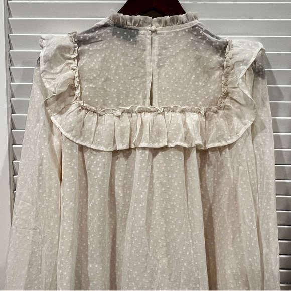 VICI Cream Lace Ruffle Trim  Blouse - Picture 7 of 11